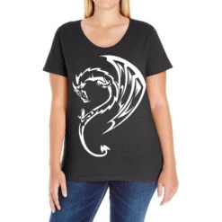 Dragon, Dragons, Tattoo, White Ladies Curvy T-Shirt