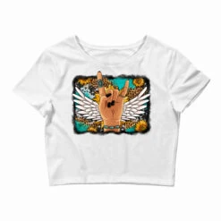 Rock Hand Western Background Crop Top