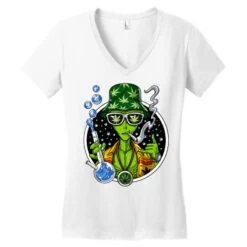 Alien Smoking Weed Women's V-Neck T-Shirt -ThreadNest Store pd.2526613882.72.25069085.s3.1 front white ffffff none x0y0 138 800x800 1