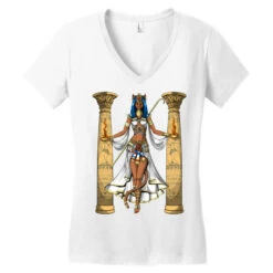 Egyptian Goddess Bastet Women's V-Neck T-Shirt -ThreadNest Store pd.2526630468.72.25075391.s3.1 front white ffffff none x0y0 138 800x800 1
