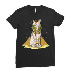 Egyptian Sphynx Cat Bastet Pharaoh Pyramids Ladies Fitted T-Shirt -ThreadNest Store pd.2526632110.36.25076647.s3.1 front black ffffff none x0y0 154 800x800 1