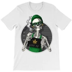 Skeleton Stoner Mugshot T-Shirt -ThreadNest Store pd.2526660709.24.25088767.s3.1 front white ffffff none x0y0 180 800x800 1