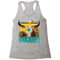 Simmer Down Cowboy Racerback Tank -ThreadNest Store pd.2526680394.45.25095063.s3.1 front grey ffffff none x0y0 144 800x800 1