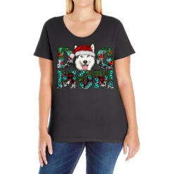 Christmas Dog Mom Husky Ladies Curvy T-Shirt