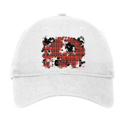 Christmas Plaid Cowhide Pattern Background Adjustable Cap