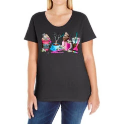 Hair Stylist Coffee Cup Ladies Curvy T-Shirt