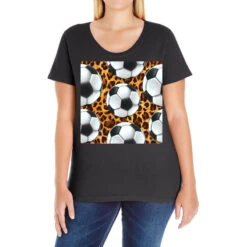 Western Soccer Seamless Pattern Ladies Curvy T-Shirt