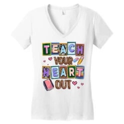 Teach Your Heart Out Women's V-Neck T-Shirt -ThreadNest Store pd.2526767146.72.25091972.s3.1 front white ffffff none x0y0 138 800x800 1