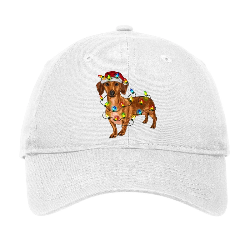 Dachshund Christmas Lights Adjustable Cap 1 Dachshund Christmas Lights Adjustable Cap