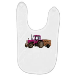 Pink Farm Tractor Baby Bibs