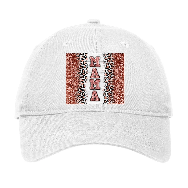 Rose Gold Leopard Glitter Mama Adjustable Cap 1 Rose Gold Leopard Glitter Mama Adjustable Cap