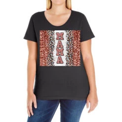 Rose Gold Leopard Glitter Mama Ladies Curvy T-Shirt