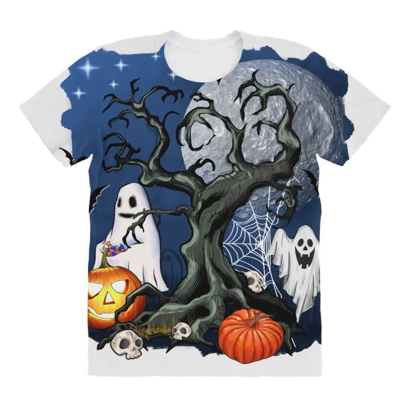Halloween Tree And Ghosts All Over Women's T-shirt 3 Halloween Tree And Ghosts All Over Women's T-shirt - Image 3