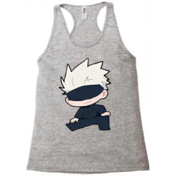 Chibi Gojo Stretching Racerback Tank -ThreadNest Store pd.2526830651.45.25098399.s3.1 front grey ffffff none x12.5y0.5 119 800x800 1