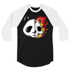 Panda Skull Rock 3/4 Sleeve Shirt -ThreadNest Store pd.2526929009.33.25080545.s3.1 front black and white ffffff none x0y0 150 800x800 1