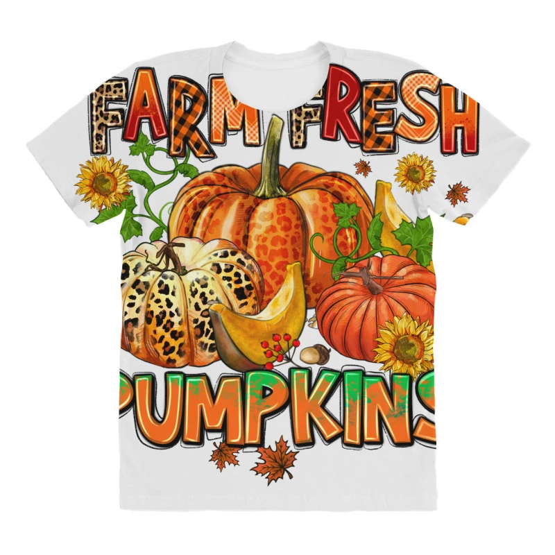 Farm Fresh Pupkins All Over Women's T-shirt 3 Farm Fresh Pupkins All Over Women's T-shirt - Image 3