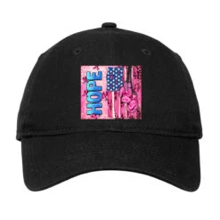 Hope Breast Cancer And American Flag Adjustable Cap