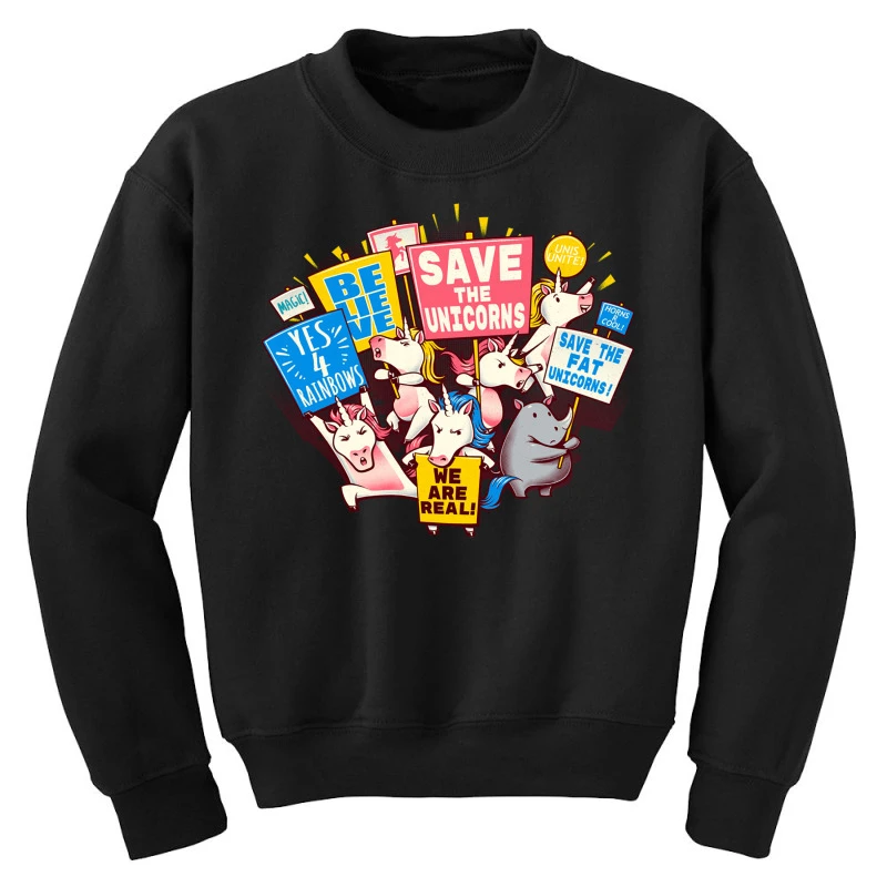 Save The Unicorns! Save The Fat Unicorns! Youth Sweatshirt 3 Save The Unicorns! Save The Fat Unicorns! Youth Sweatshirt - Image 3