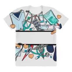 Navy Blue Custom Name Nurse All Over Women's T-shirt -ThreadNest Store pd.2526971977.108.25100621.s3.1 front customized f5f5f5 none x45y21.5 294 800x800 1