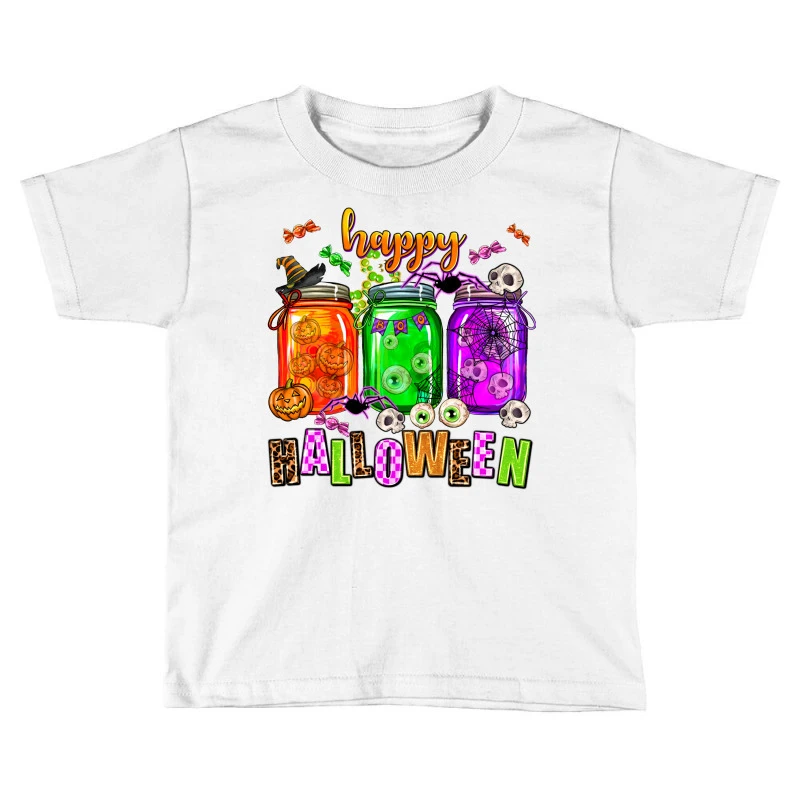 Happy Halloween Jars And Horror Toddler T-shirt 1 Happy Halloween Jars And Horror Toddler T-shirt