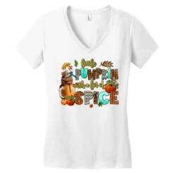 Little Pumpkin With A Lot Of Spice Women's V-Neck T-Shirt -ThreadNest Store pd.2526977175.72.25097163.s3.1 front white ffffff none x0y0 138 800x800 1