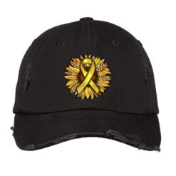 Child Cancer Awareness Sunflower Vintage Cap
