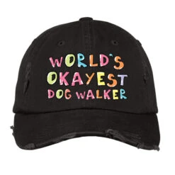 World S Okayest Dog Walker Gift Idea Vintage Cap