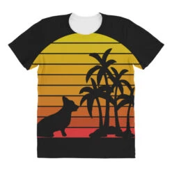 Retro Vintage Corgi Sunset Palm Trees Beach Silhou All Over Women's T-shirt -ThreadNest Store pd.2527028741.108.25097673.s3.1 front customized 111111 none x45y48.5 294 800x800 1