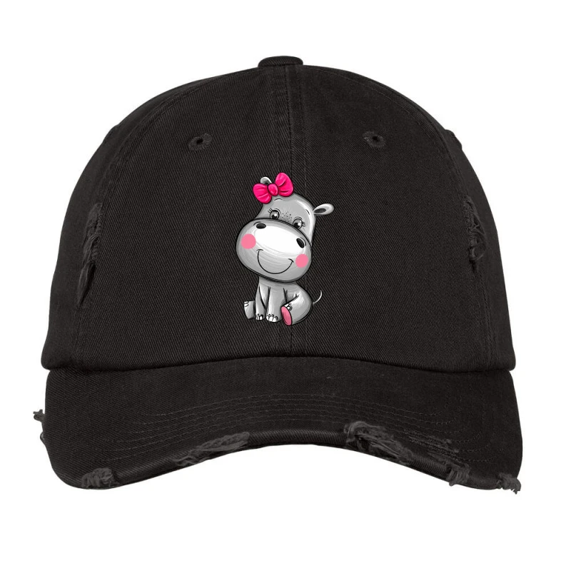 Cute Hippopotamus Vintage Cap 1 Cute Hippopotamus Vintage Cap