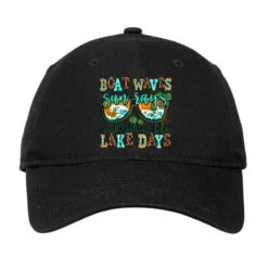 Boat Waves Sun Rays Aint Nothing Like Lake Days Adjustable Cap