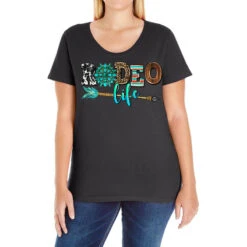 Rodeo Life With Gemstone Ladies Curvy T-Shirt