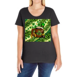 St. Patrick's Day Barrel Beer Ladies Curvy T-Shirt