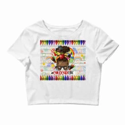 Childcare Life Teacher Life Afro Messy Bun Crop Top