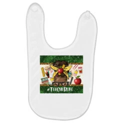 Afro Messy Bun Teacher Life Baby Bibs