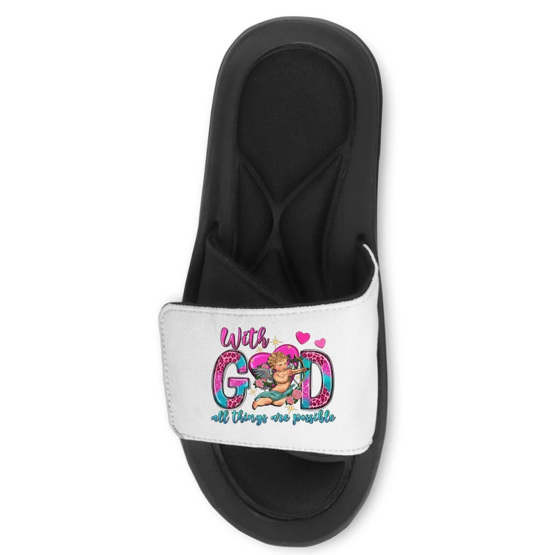 With God All Things Are Possible And Cupid Slide Sandal 2 With God All Things Are Possible And Cupid Slide Sandal - Image 2