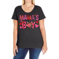 Mama's Boy Valentine's Day Ladies Curvy T-Shirt