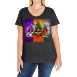 Halloween Gnomes Ladies Curvy T-Shirt