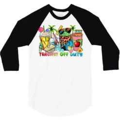 Teacher Off Duty Coffee Cups 3/4 Sleeve Shirt -ThreadNest Store pd.2527152709.33.25102308.s3.1 front white and black ffffff none x0y0 150 800x800 1