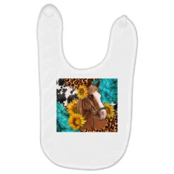 Western Horse With Sunflower Baby Bibs