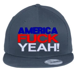 America Fuck Yeah Embroidery Embroidered Hat Flat Bill Snapback Cap