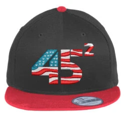 Us 45 Embroidered Hat Flat Bill Snapback Cap