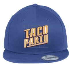 Taco Party Embroidered Hat Flat Bill Snapback Cap