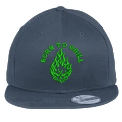Born To Grill Embroidered Hat Flat Bill Snapback Cap