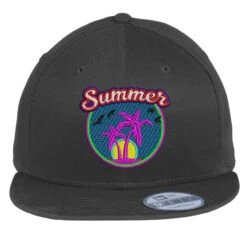 Summer Embroidered Hat Flat Bill Snapback Cap