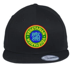 Vegetarian Embroidered Hat Flat Bill Snapback Cap