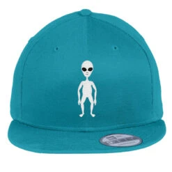 Alien White Embroidery Embroidered Hat Flat Bill Snapback Cap