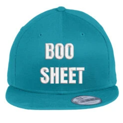 Boo Sheet Embroidered Hat Flat Bill Snapback Cap