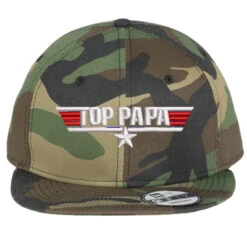 Top Papa Embroidered Hat Flat Bill Snapback Cap