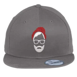 Beard Man Embroidered Hat Flat Bill Snapback Cap