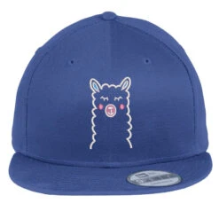 Kiti Face Embroidered Hat Flat Bill Snapback Cap